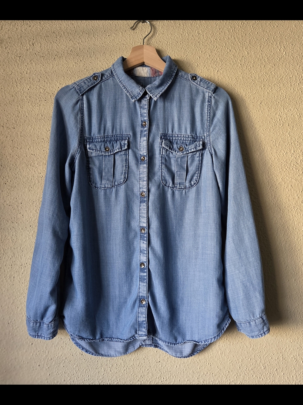 Gap X Pendleton Kids Shirt Indigo Denim with Subtle Fading